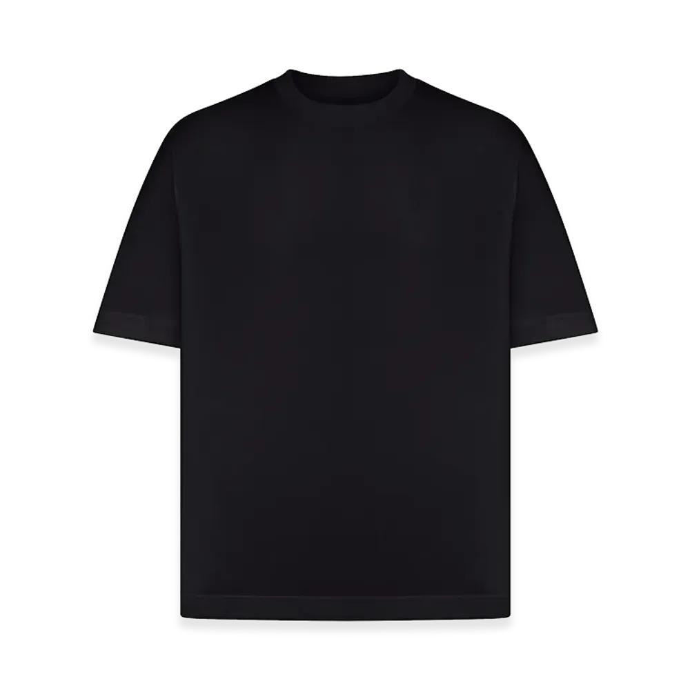AMI PARIS Crew Neck Cotton T-Shirt with De Coeur Logo "Black"