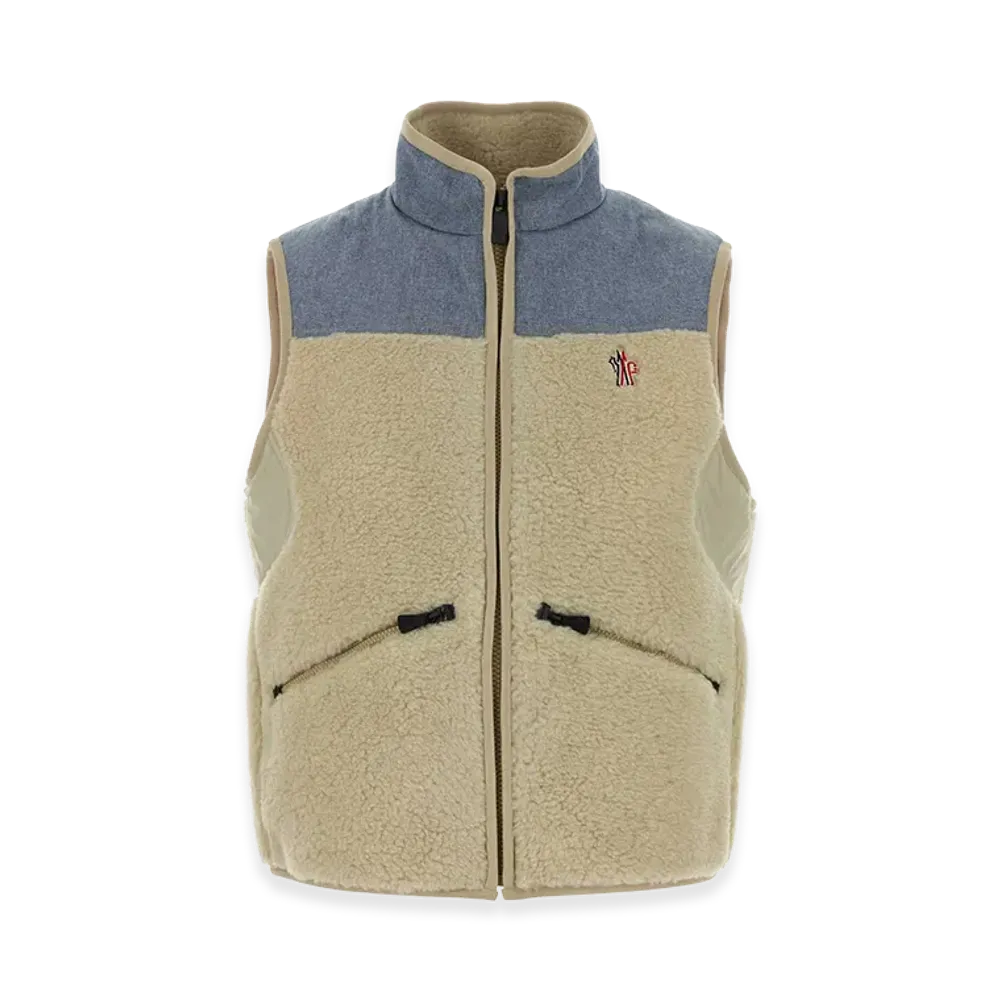 MONCLER Women's Teddy Vest "Sand Beige"