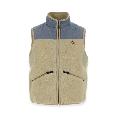 MONCLER Women's Teddy Vest "Sand Beige"
