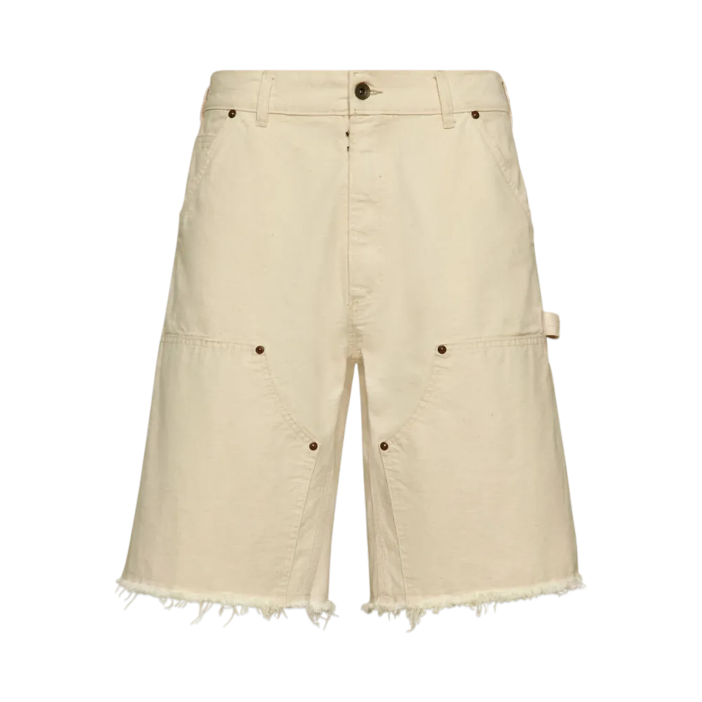 Maison Margiela Men's Stud Denim Shorts "Ecru"
