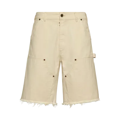 Maison Margiela Men's Stud Denim Shorts "Ecru"