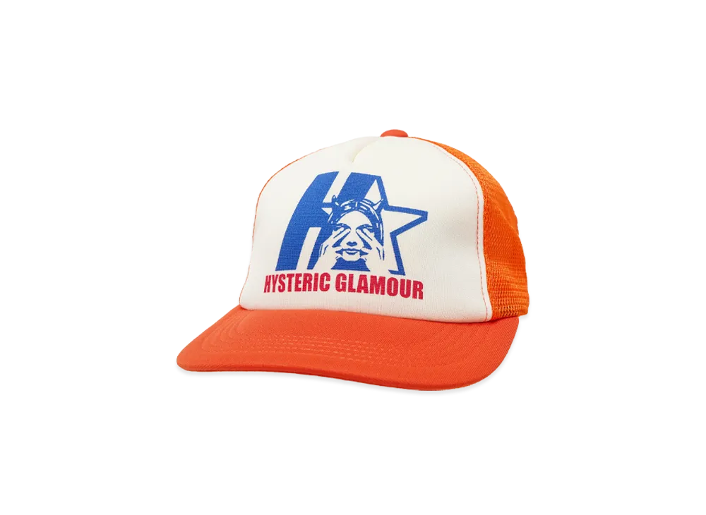 HYSTERIC GLAMOUR Star Evil Mesh Cap "Orange"