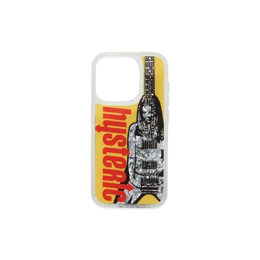 HYSTERIC GLAMOUR Guitar Girl Lame Iphone Cover "Yellow"