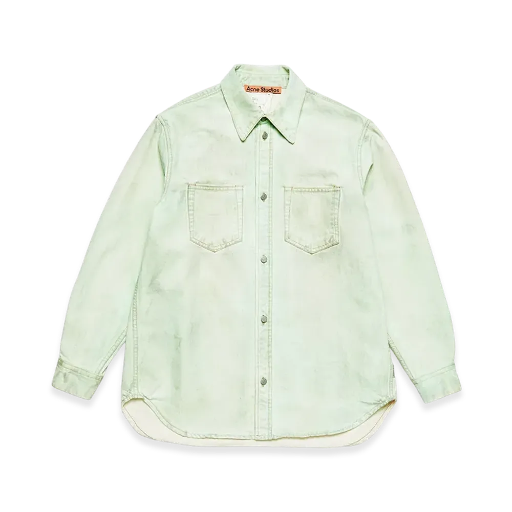Acne Studios Denim Button Up Shirt Relaxed Fit "Mint Green"