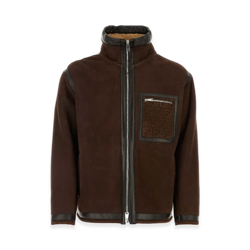 FENDI Chocolate Suede Jacket "Brown"