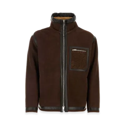 FENDI Chocolate Suede Jacket "Brown"