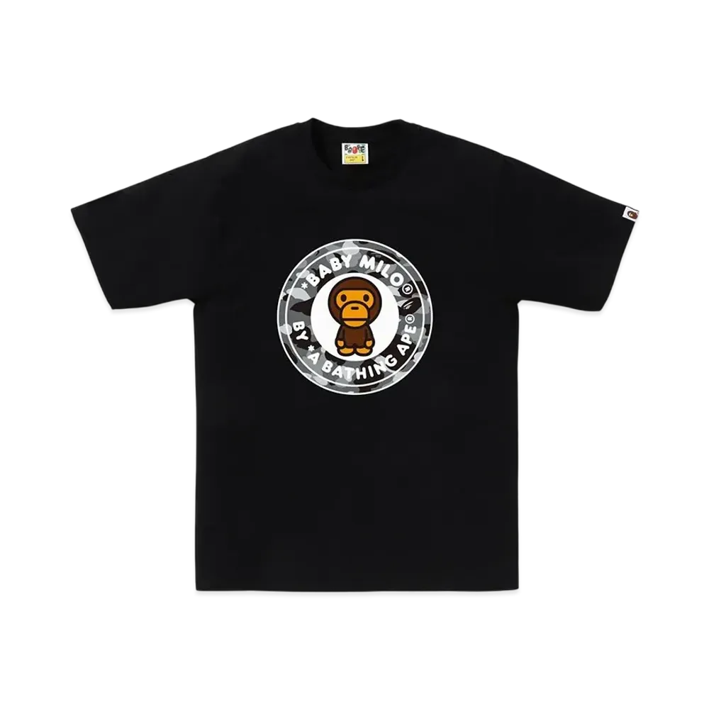 A BATHING APE 1St Camo Milo Busy Works Tee "Black/Gray"