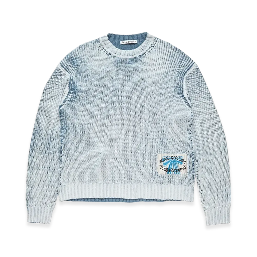 Acne Studios Crew Neck Jumper "Denim Blue/White"