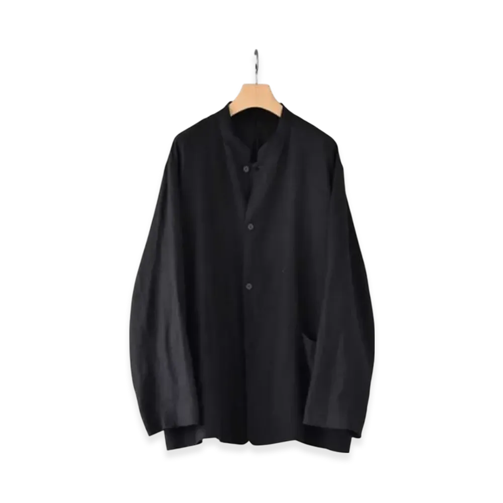 COMOLI Canapa Stand Collar Jacket "Black"