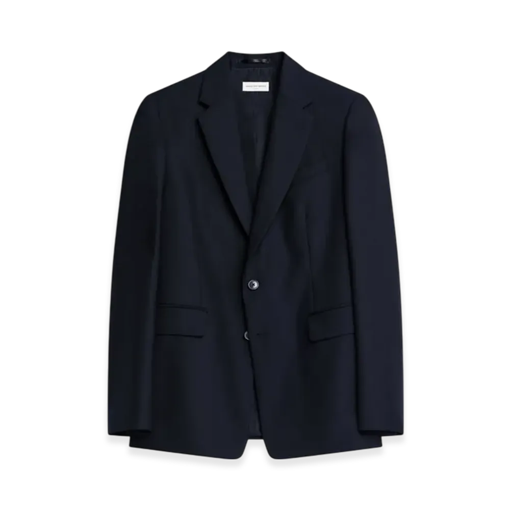 DRIES VAN NOTEN Slim Fit Wool Blazer "Navy"