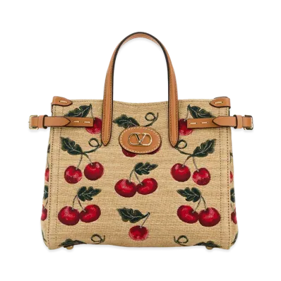 Valentino Women's Embroidered Raffia Small Antibes Handbag "Printed"