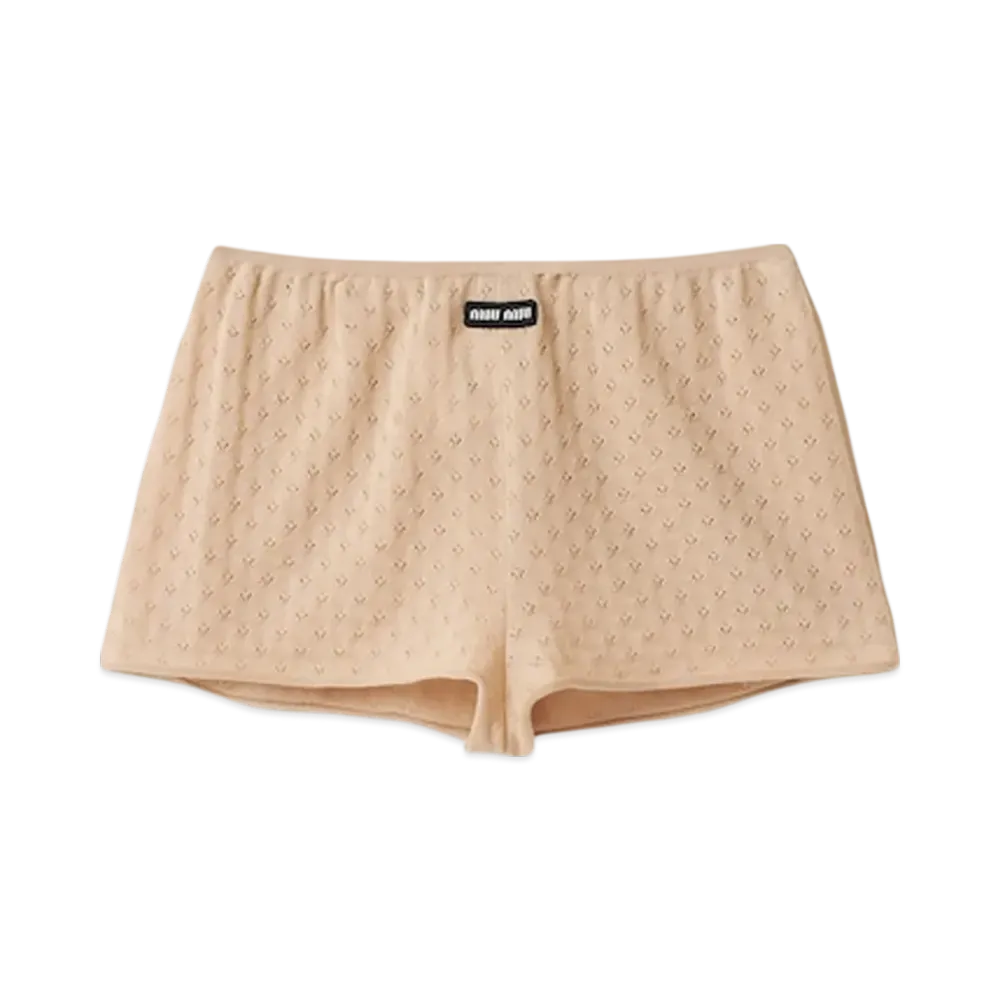 MIU MIU Women's Cashmere and Silk Shorts "Albino White"