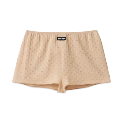 MIU MIU Women's Cashmere and Silk Shorts "Albino White"