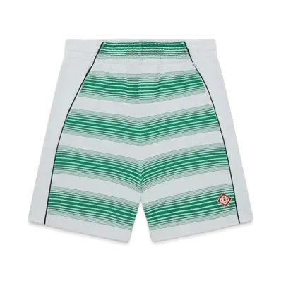 Casablanca Gradient Stripe Sweatshorts "White And Green"
