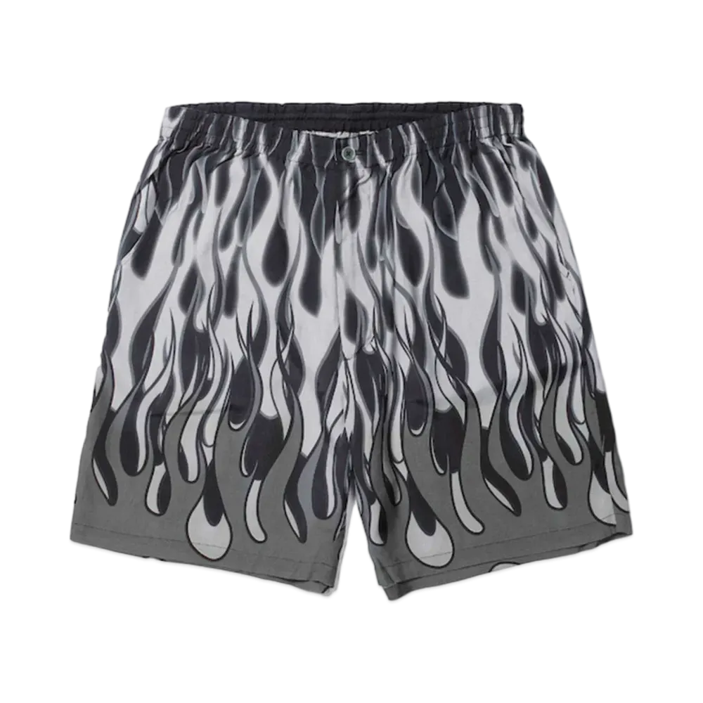 APHRODITEGANG Fire pattern Hawaiian Shorts "Black/Gray"