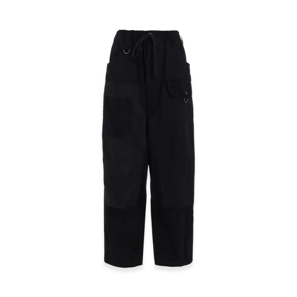 S'YTE Various Fabrics Crazy Patchwork Double Knee Painter Pants "Black"
