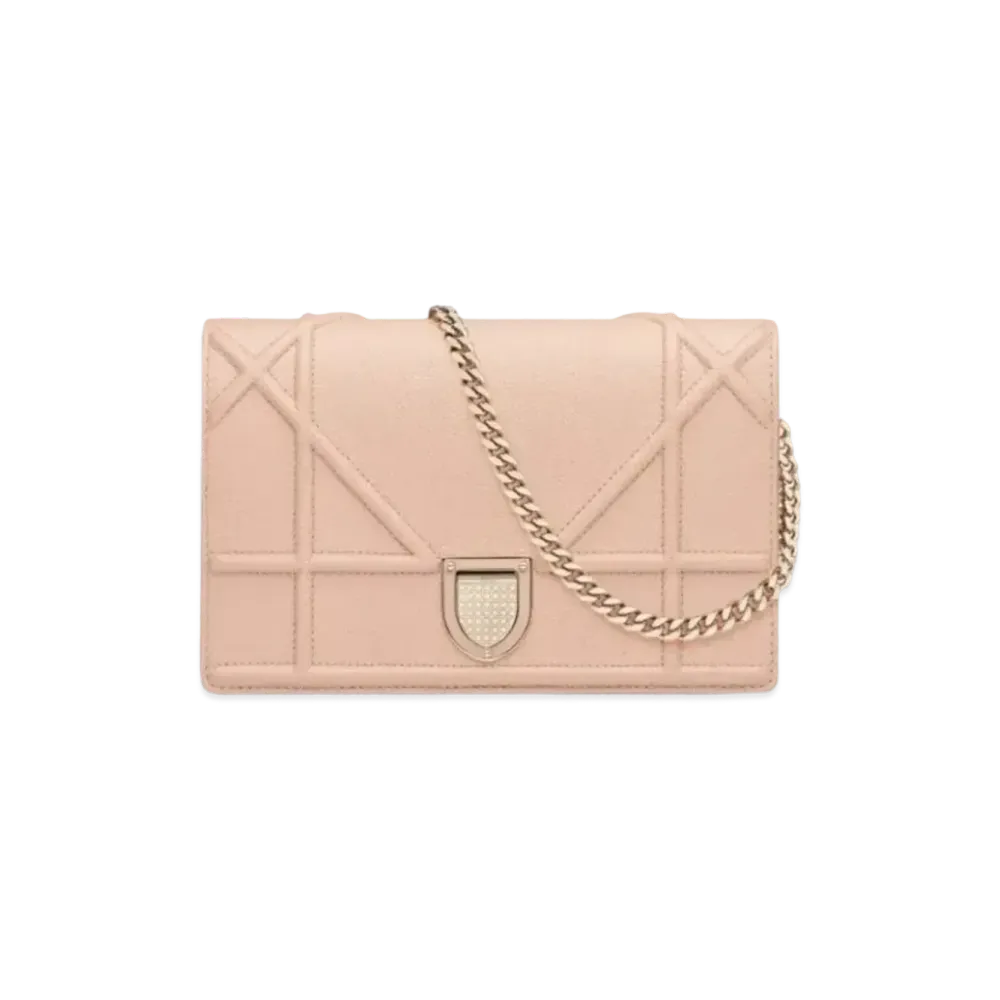 Dior Diorama Nude Grainskin Wallet "Beige"