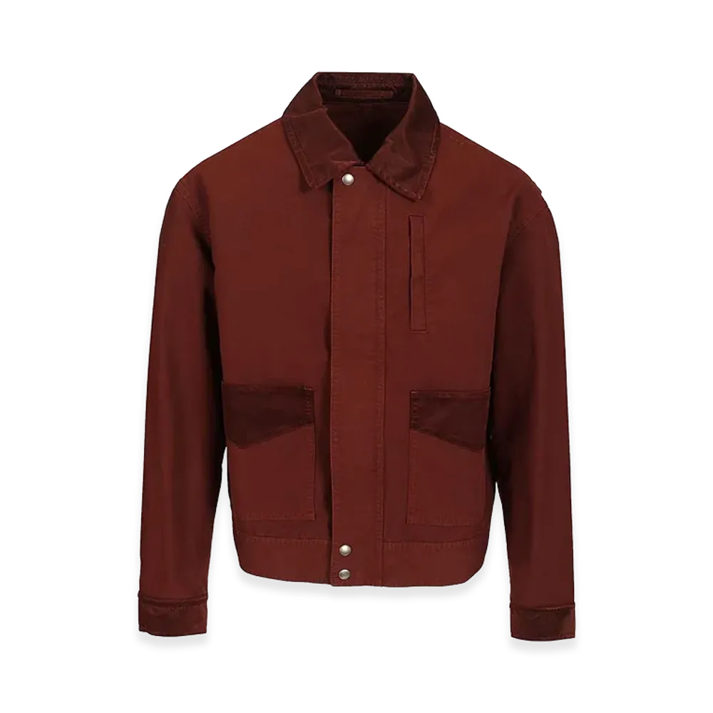 DRIES VAN NOTEN Cotton Blend Blouson "Dark Red"