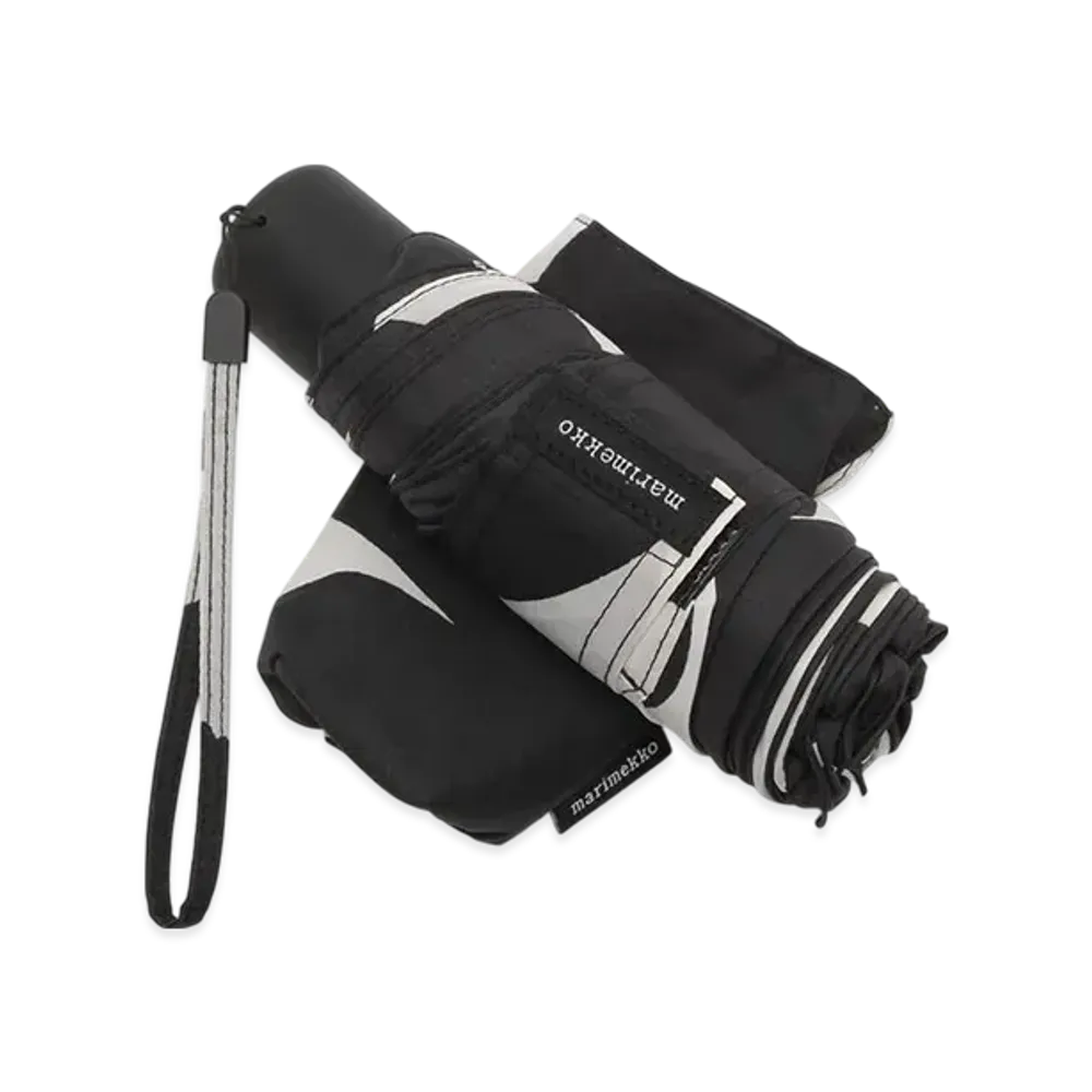 Marimekko Unikko Mini Manual Umbrella "Black White"
