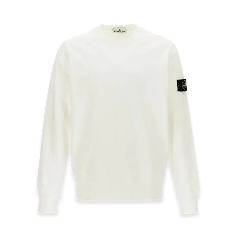 Stone Island Regular Fit Medium-Weight Cotton Crewneck Sweatshirt With Raglan Sleeves "White"