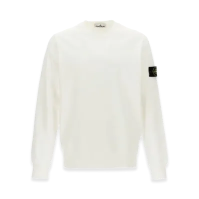 Stone Island Regular Fit Medium-Weight Cotton Crewneck Sweatshirt With Raglan Sleeves "White"