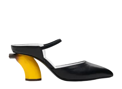 Maison MIHARA YASUHIRO Women's Banana Heel Mules "Black"
