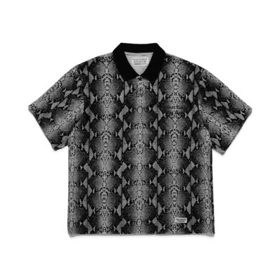WACKO MARIA PYTHON VELOUR POLO SHIRT "Gray"