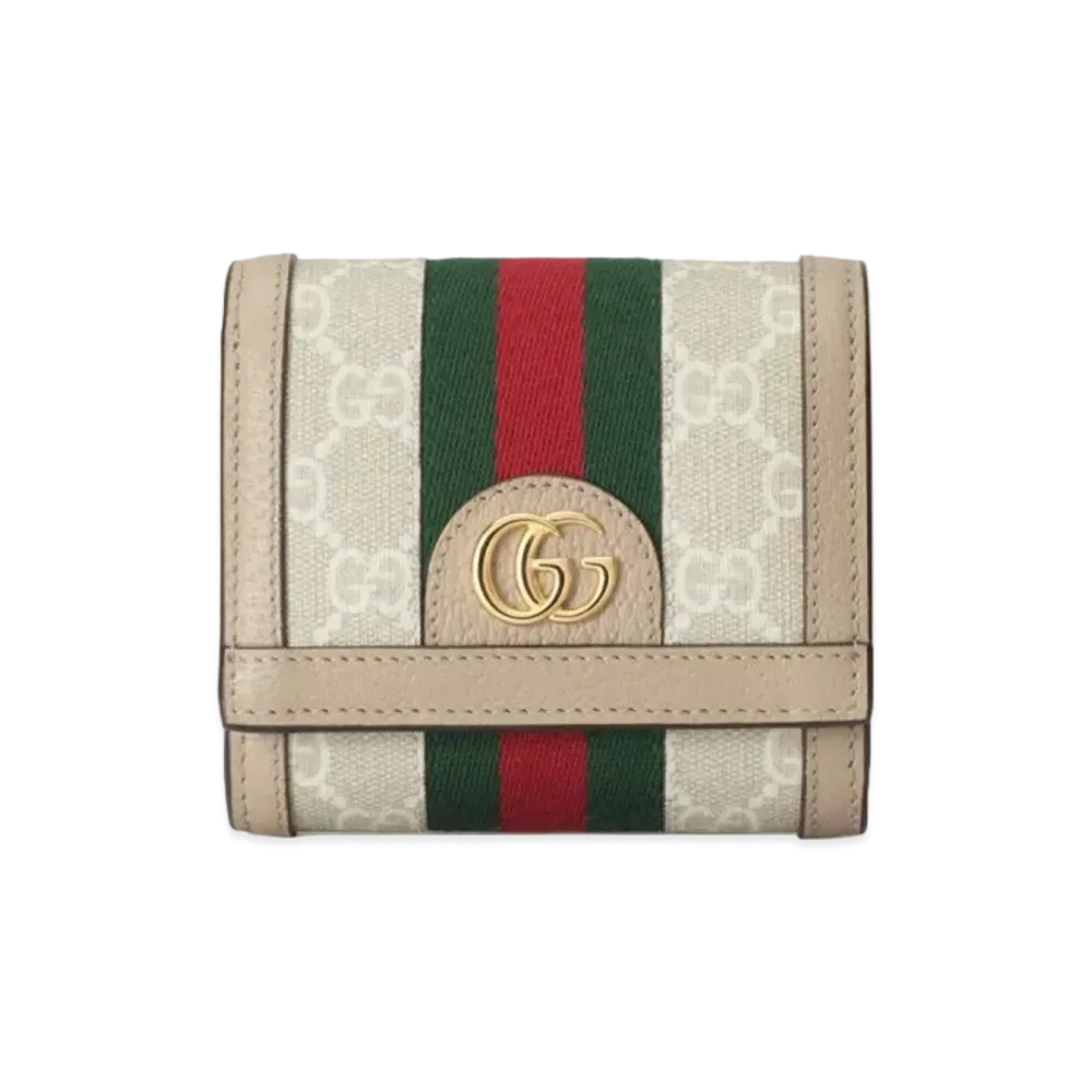 GUCCI Ophidia GG Card Case Wallet Supreme Canvas "Beige/White"