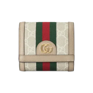 GUCCI Ophidia GG Card Case Wallet Supreme Canvas "Beige/White"