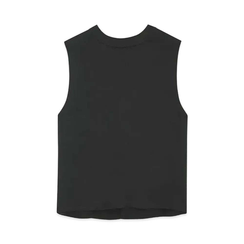 Saint Laurent Women's Tank Top in Silk Satin "Black"