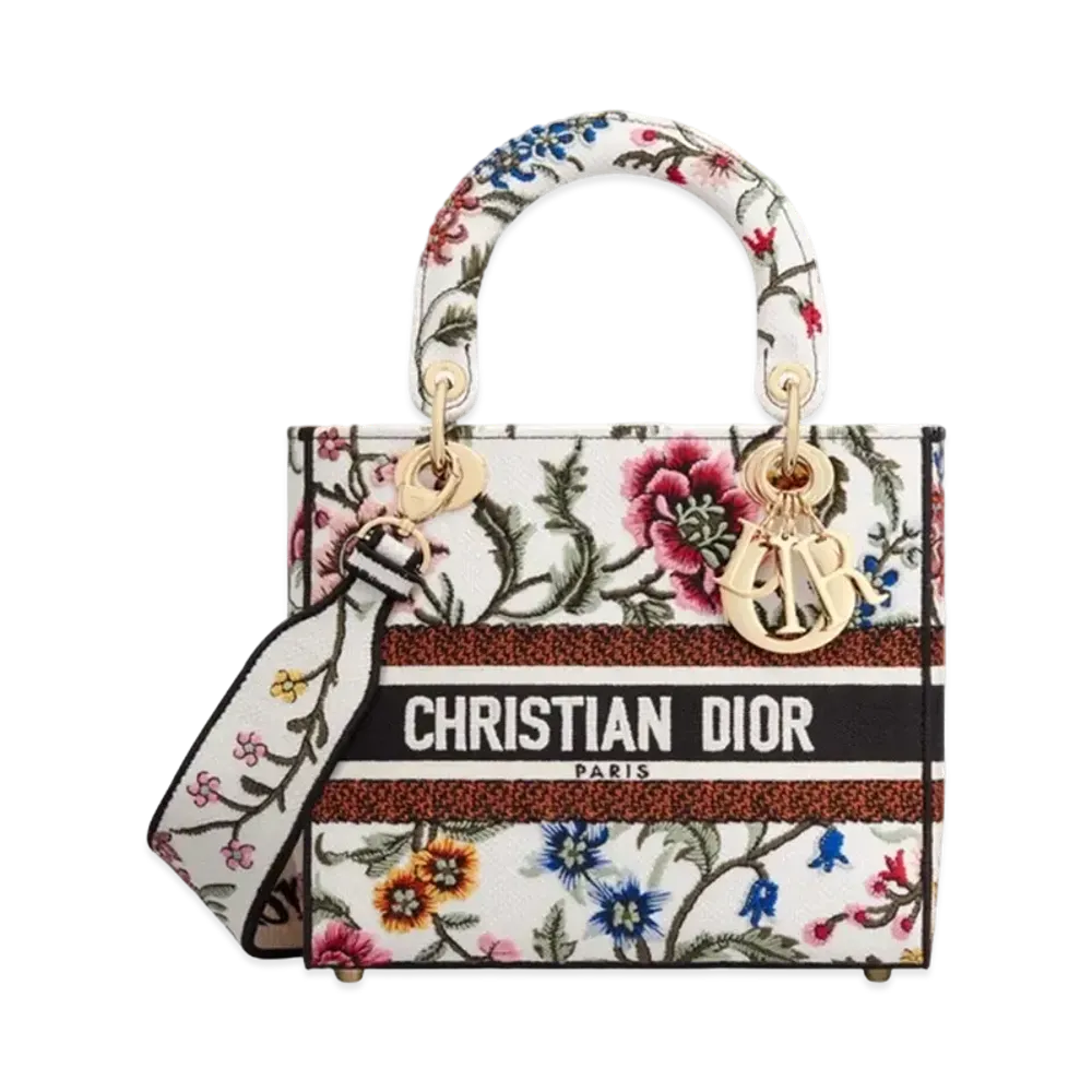 Dior Medium Lady D Lite Bag Petites Fleurs Embroidery "Multicolor"