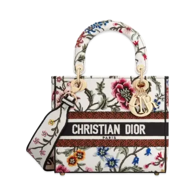 Dior Medium Lady D Lite Bag Petites Fleurs Embroidery "Multicolor"