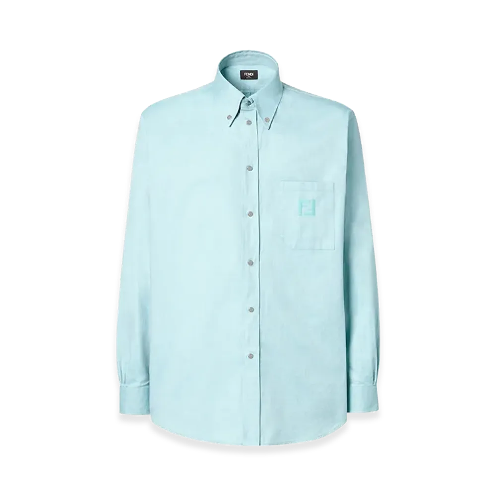 FENDI Oxford Cotton Shirt With FF Embroidery "Giada"