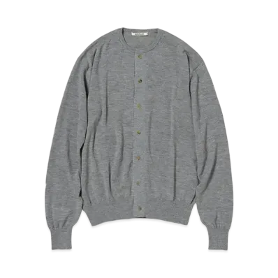 AURALEE Hard Twist Cashmere Knit Cardigan "Top Gray"