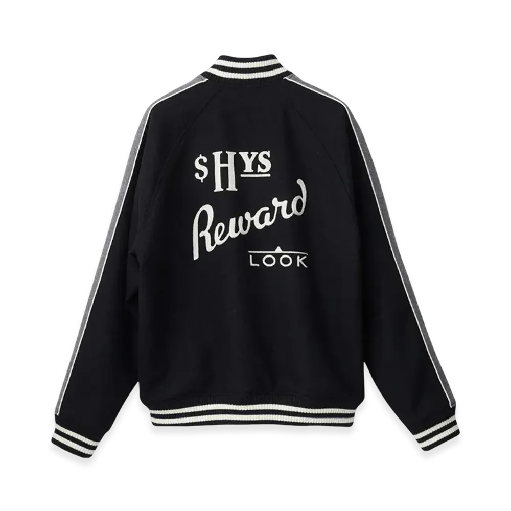 HYSTERIC GLAMOUR HG Reward Embroidered Stadium Jacket "Black"
