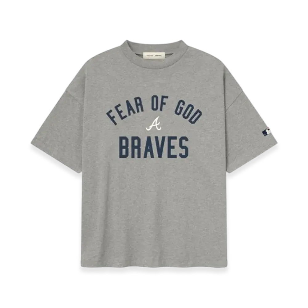 FEAR OF GOD x MLB ESSENTIALS Braves Tee "Dark Heather"