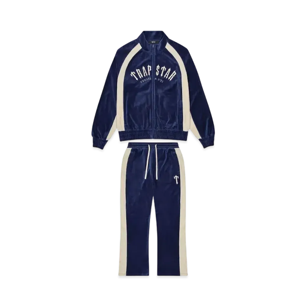 TRAPSTAR Irongate Arch Velour Tracksuit "Navy"