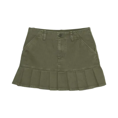 X-Girl Low Rise Pleated Mini Skirt "Olive"