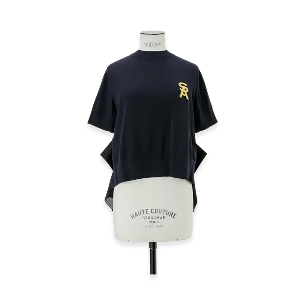 sacai Emblem Knit Pullover "Black/Navy"
