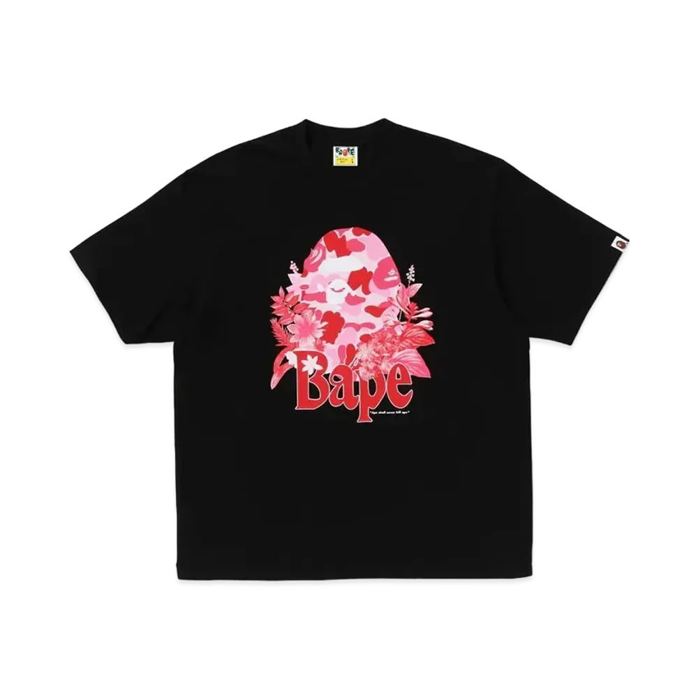 A BATHING APE Flora Big Ape Head Relaxed Fit Tee "Black"