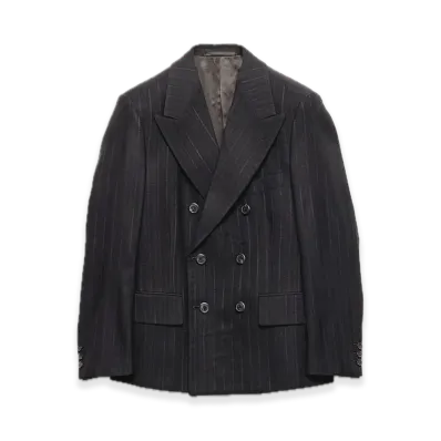 PRADA Double-Breasted Wool Blend Jacket "Black"