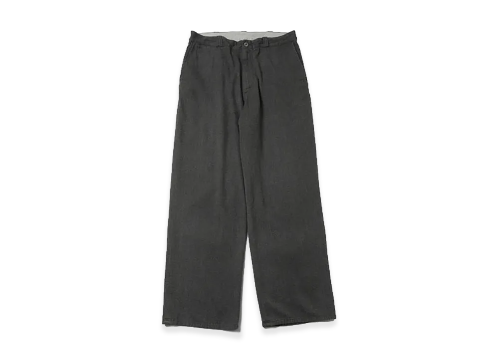 A.PRESSE Vintage Black Chambray Work Pants "Black"