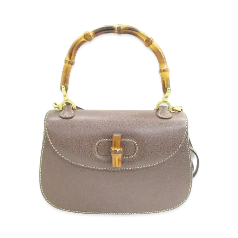 GUCCI Classic Top Handle Small Bamboo Leather "Dark Brown"