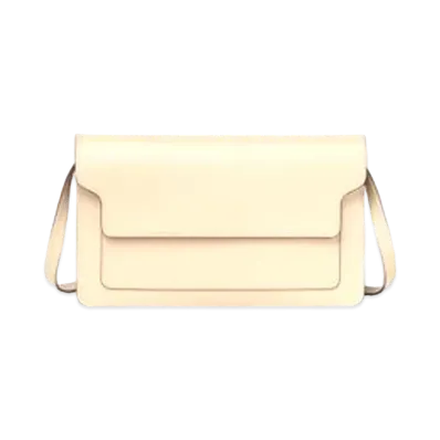 Marni TRUNK Saffiano Calfskin Clutch Bag "Beige"