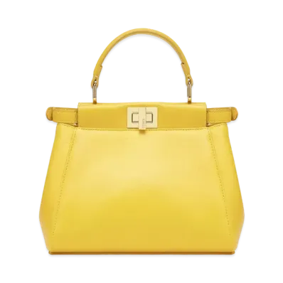 FENDI Peekaboo Mini Nappa Leather Bag "Yellow"
