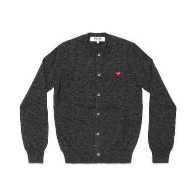 PLAY COMME des GARCONS Ladie's Cardigan With Small Red Heart "Charcoal Grey"