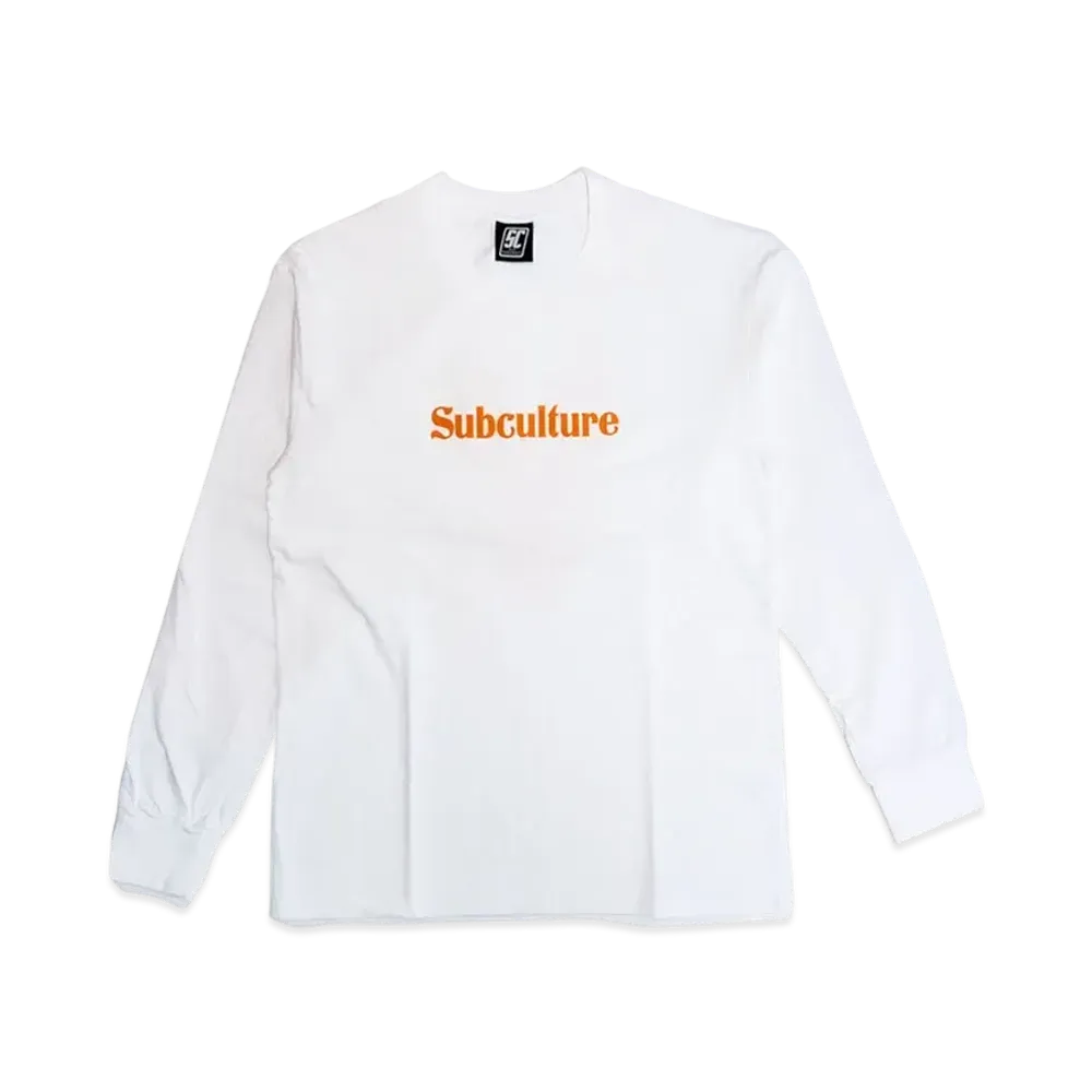 Subculture Genuine Leather Longsleeve T-Shirt "White/Orange"