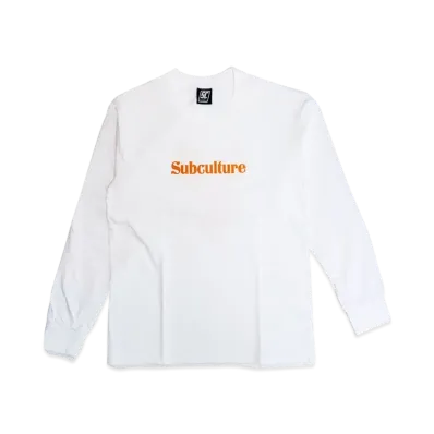Subculture Genuine Leather Longsleeve T-Shirt "White/Orange"
