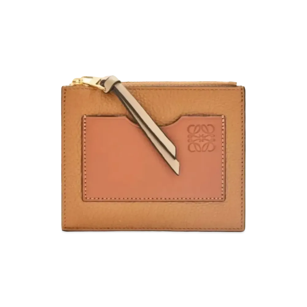 LOEWE Coin Card Holder Large Soft Grain Calf "Toffy/Tongue"