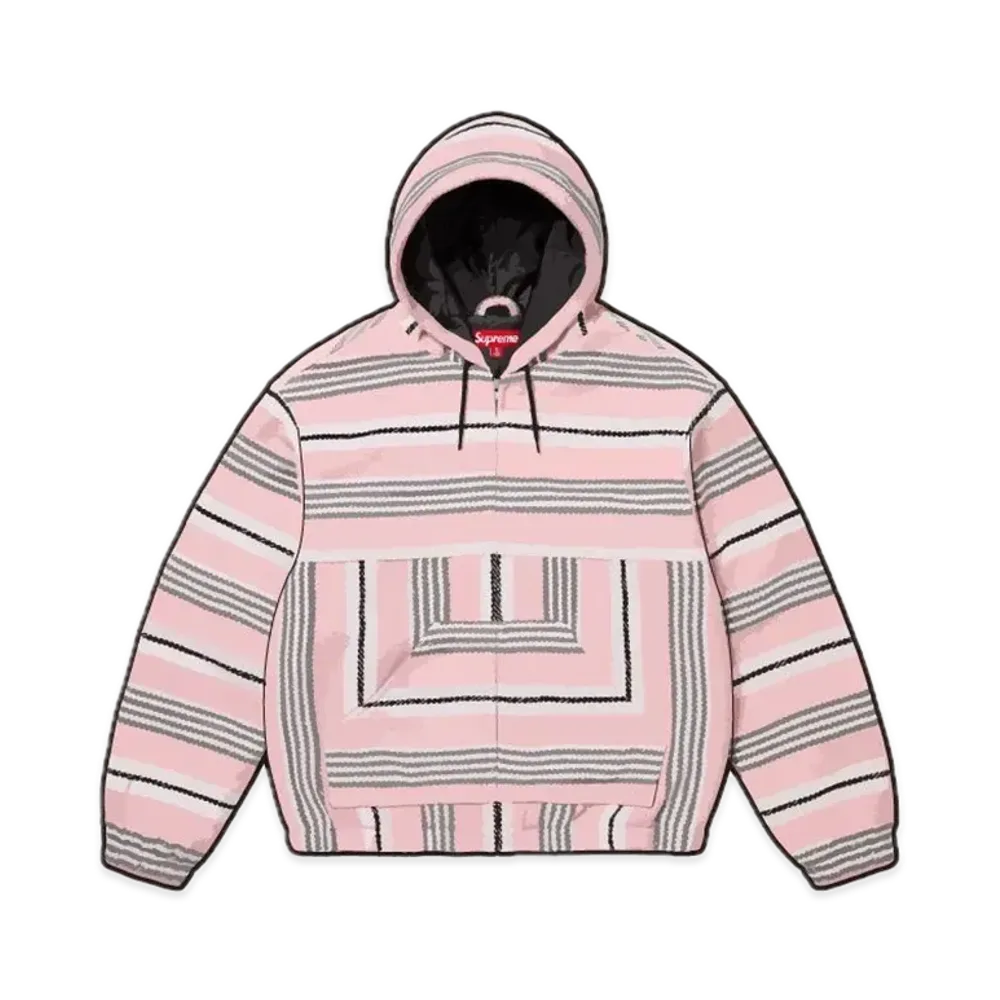 Supreme Woven Stripe Hooded Jacket "Pink"